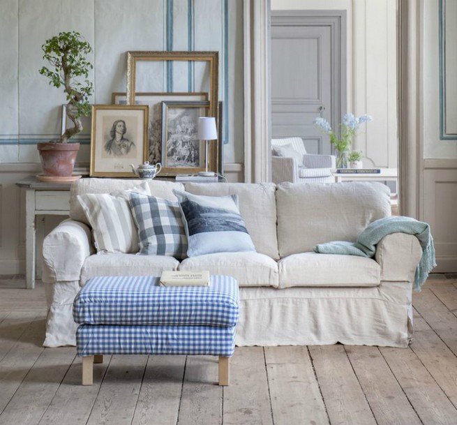 A 3 seater sofa as a center piece