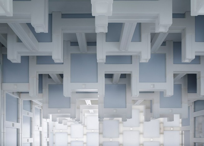 The use of translucent blocks in a Beijing tea house by Japanese architect Kengo Kuma_