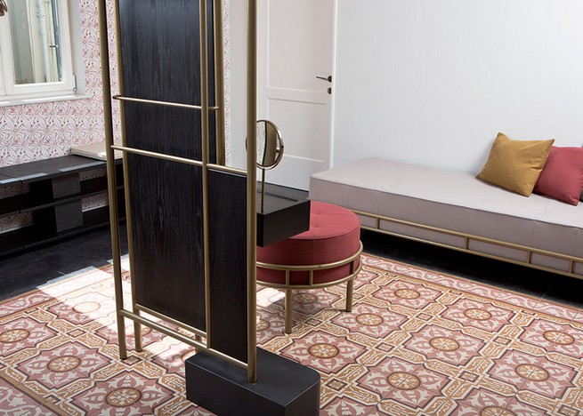 David Amar’s Bialik furniture collection inspired by Art Deco floor tiles in a Tel Aviv home