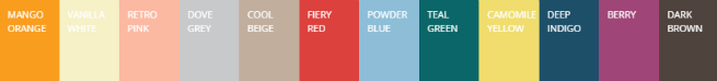 The theme for 2015s 100 Design is Colors