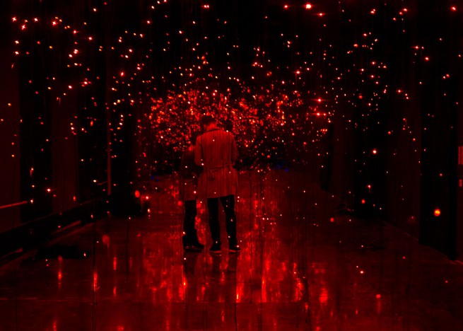 Light installation by Neon Golden replicates swarm of fireflies