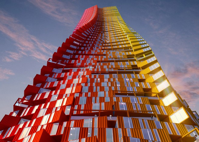 Shipping container skyscraper unveiled by CRG Architects