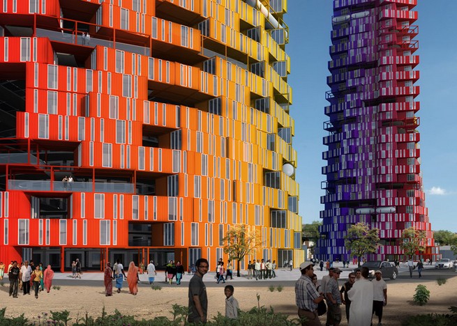 Shipping container skyscraper unveiled by CRG Architects