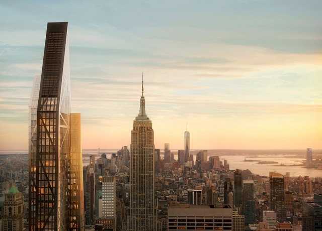 An architecture landscape for the residential tower will climb to a total height of 1,050 feet