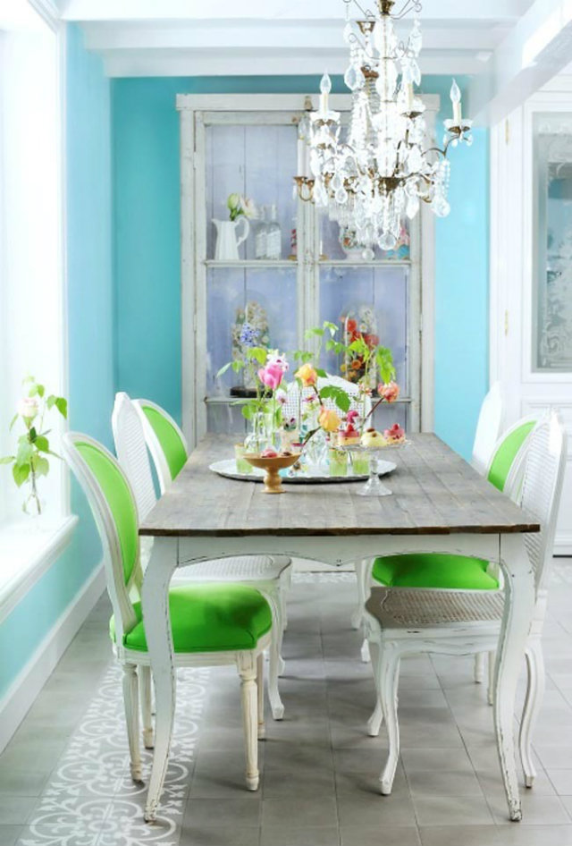 Simple Decorating Ways to Make your Dining Room Feel Fresh  Simple Decorating Ways to Make your Dining Room Feel Fresh Fresh Kitchen turquoise green