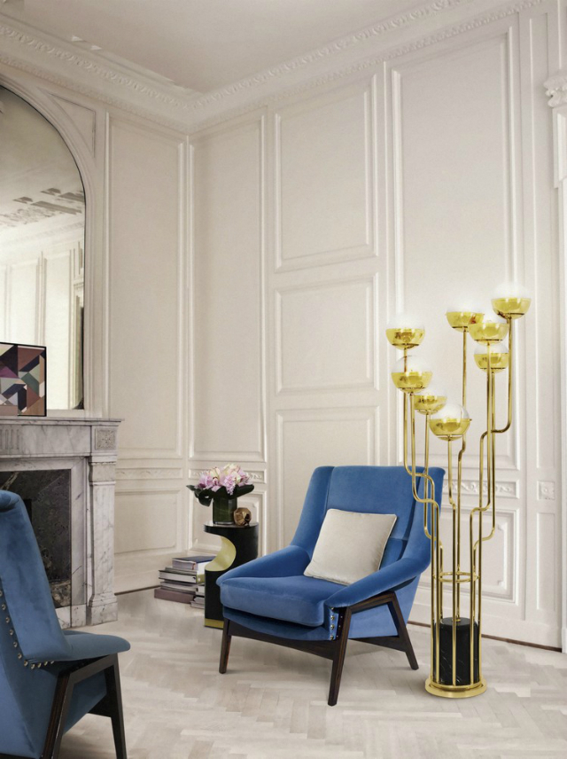 contemporary armchair and vintage lighting  Period property living room makeover contemporary armchair and vintage lighting