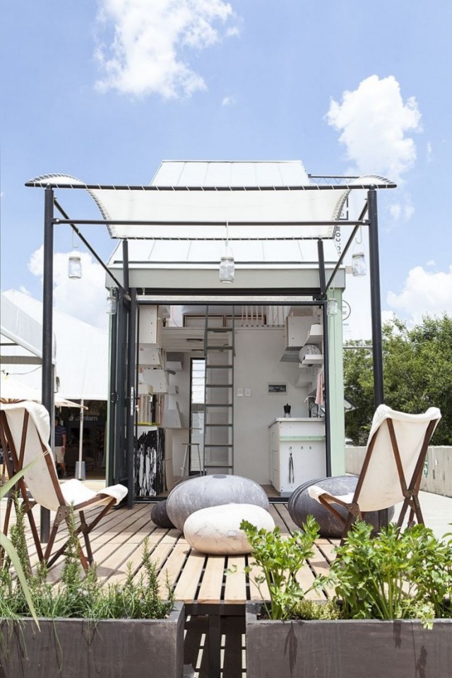 Rooftop Exciting Styles  Rooftop Exciting Styles and Inspirations Rooftop ideas white chairs fake rock stools