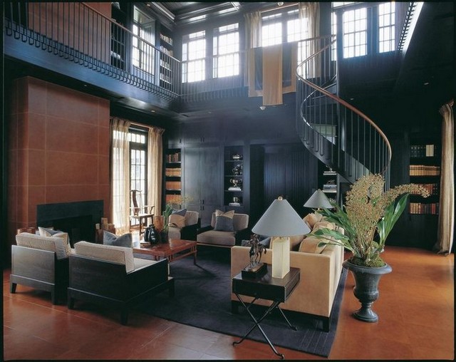 Dark and neutral coloured living room in New York kelly hoppen Top 50 Projects by Kelly Hoppen Dark and neutral coloured living room in New York