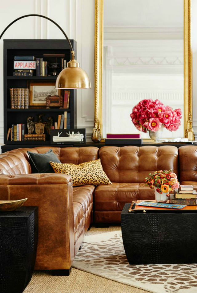 brown leather sofa living room inspiration Living Room Inspiration: Tan Leather Sofa tan leather sofa 61
