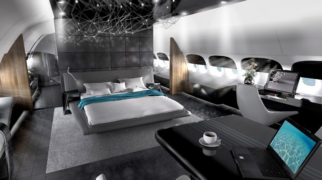 Jet design interiors Outrageous Interiors In Outrageous Places That Will Surprise You Private jet interior design render