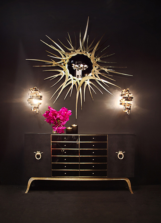 5 Must See Architectural Digest Design Show 2017 Exhibitors  architectural digest design show 2017 6 Must See Architectural Digest Design Show 2017 Exhibitors guilt mirror sinful console chloe sconce projects