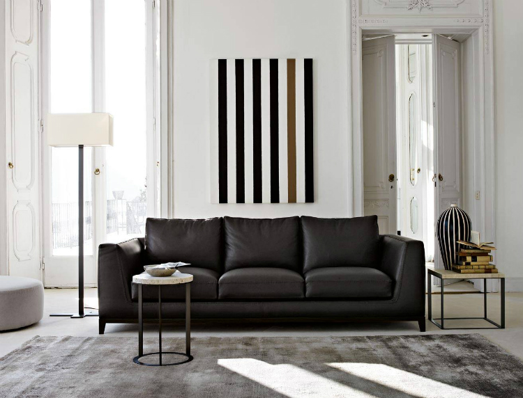 Embrace the New Year with These Stunning Black Leather Sofas leather sofas Embrace the New Year with These Stunning Black Leather Sofas Lutetia SOFAS Antonio Citterio