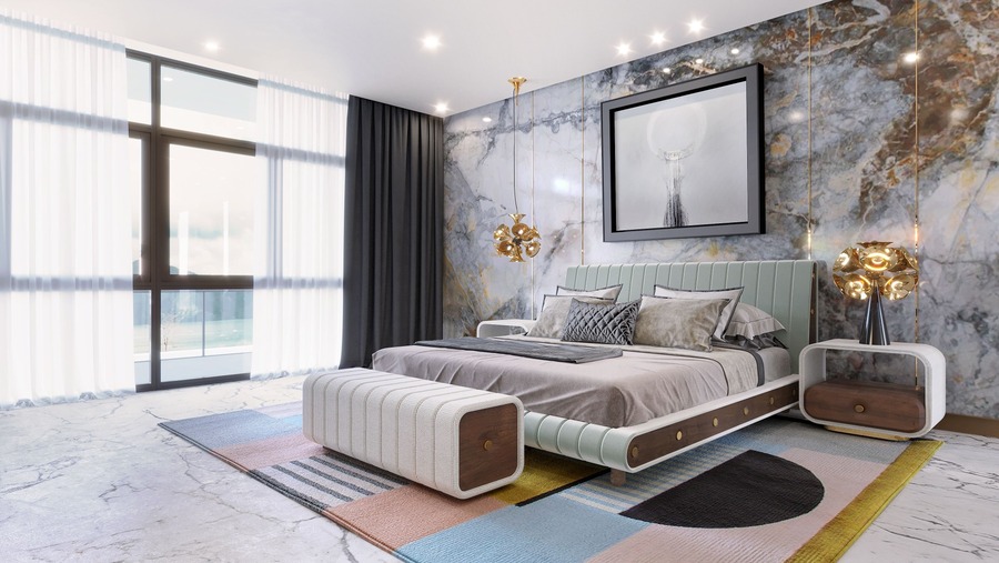 midcentury bedroom with colourful tones room by room Room by Room: Finding the Perfect Bedroom midcentury colourful bedroom 1