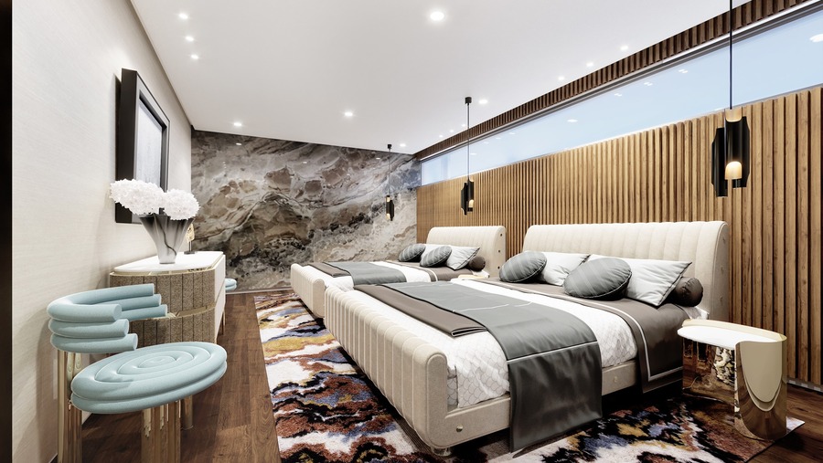 modern bedroom of hotel design with two beds  room by room Room by Room: Finding the Perfect Bedroom modern bedroom hotel design 1