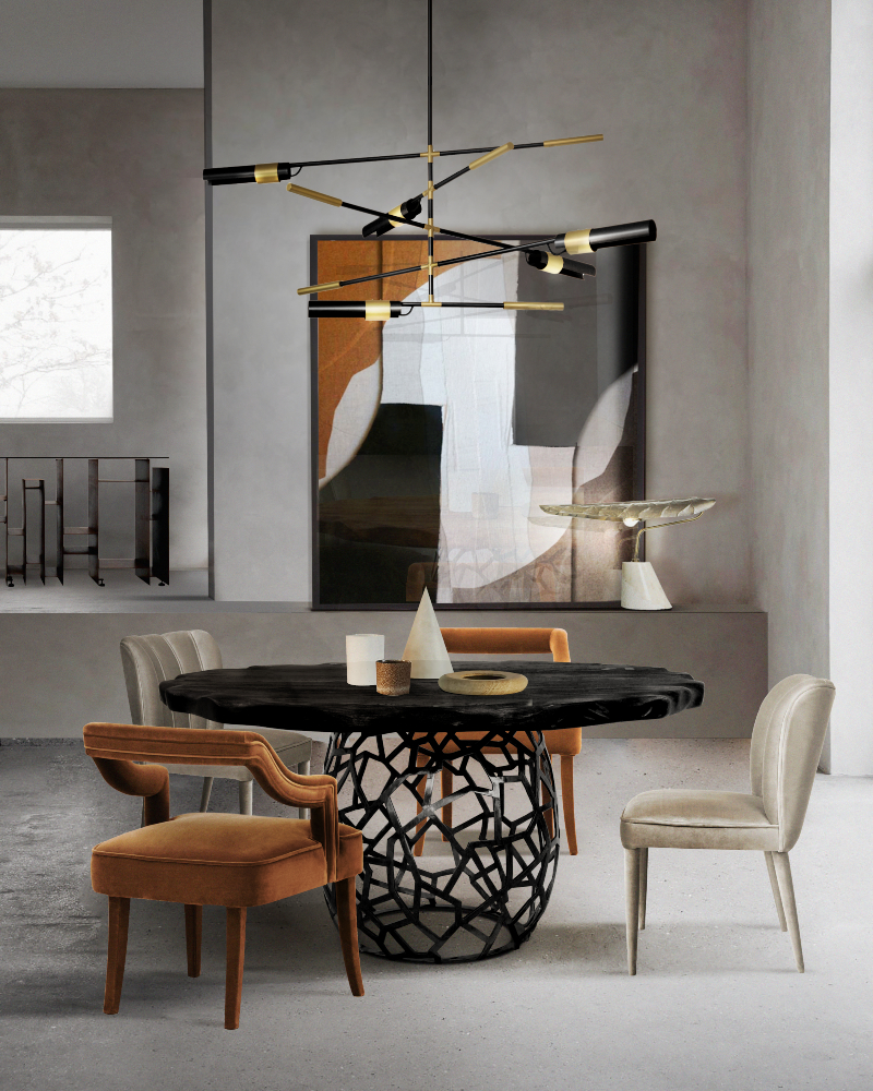 all you need to know about ryan saghian interiors All you need to know about Ryan Saghian Interiors CONTEMPORARY DINING ROOM WITH APIS DINING TABLE Falta 1