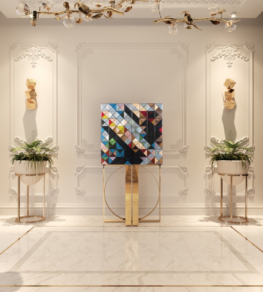 golden luxurious hallway design modern hallway decoration Modern Hallway Decoration for a Timeless and Fierce Design BL2