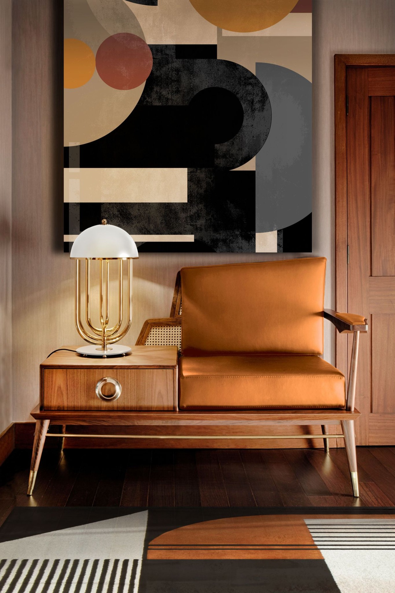 mid-century hallway design with armchair and console combined hallways and entryways Hallways and Entryways: Modern, Fierce, Unique & Welcoming Ideas Hallways and Entryways Modern Fierce Unique Welcoming Ideas2