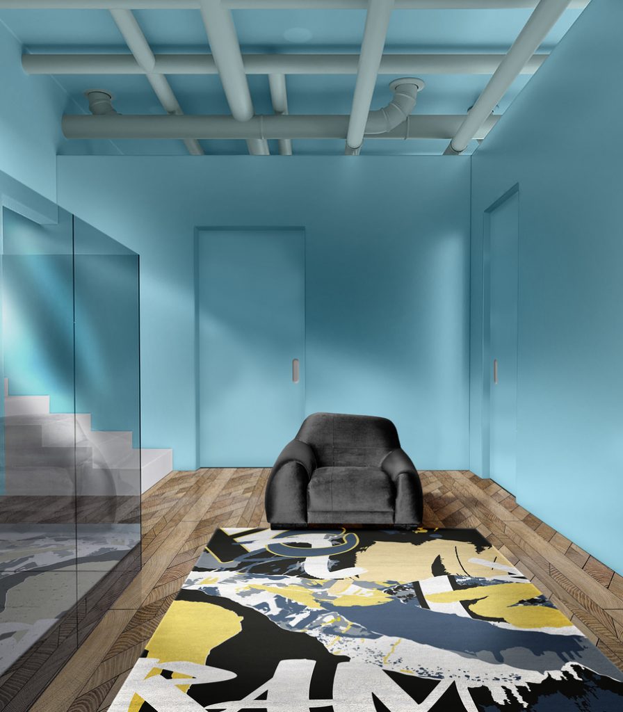 simple hallway deisgn in black and blue tones modern hallway decoration Modern Hallway Decoration for a Timeless and Fierce Design RS5 896x1024
