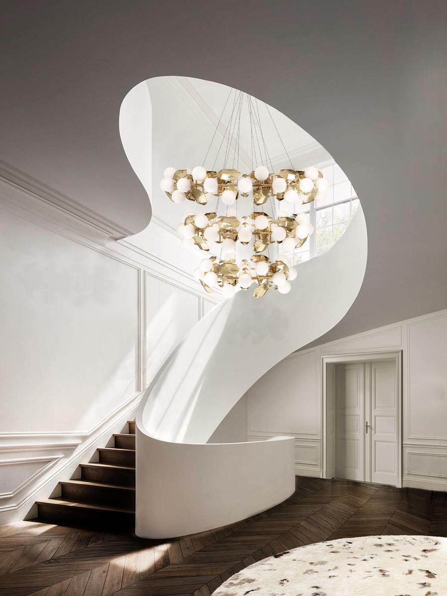 stunning all white entryway with gold details and shaggy neutral rug modern entryways Modern Entryways: Bring Nature into Your Home With Amazing Designs luxurious white entryway