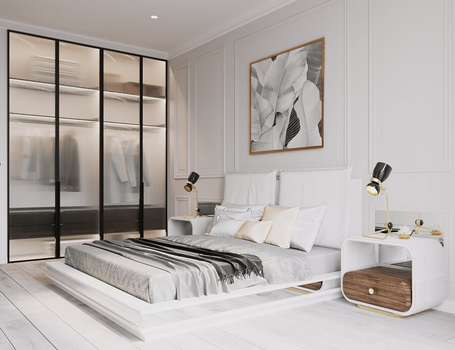modern white bedroom design modern bedroom and closet design Modern Bedroom and Closet Design: Sophisticated & Timeless Modern Bedroom and Closet Design Sophisticated Timeless2