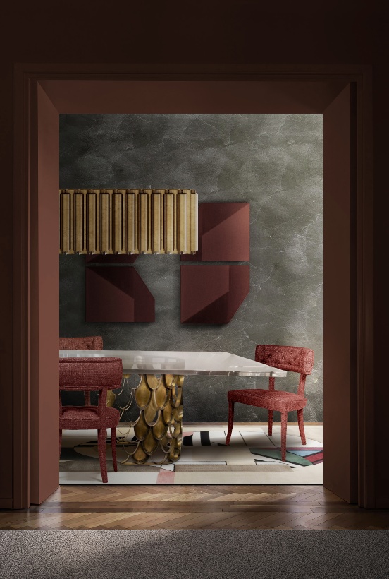 Modern Dining Room: Rectangular Dining Tables & Velvet Dining Chairs modern dining room Modern Dining Room: Rectangular Dining Tables & Velvet Dining Chairs Modern Dining Room Ideas Rectangular Dining Table and Velvet Dining Chairs