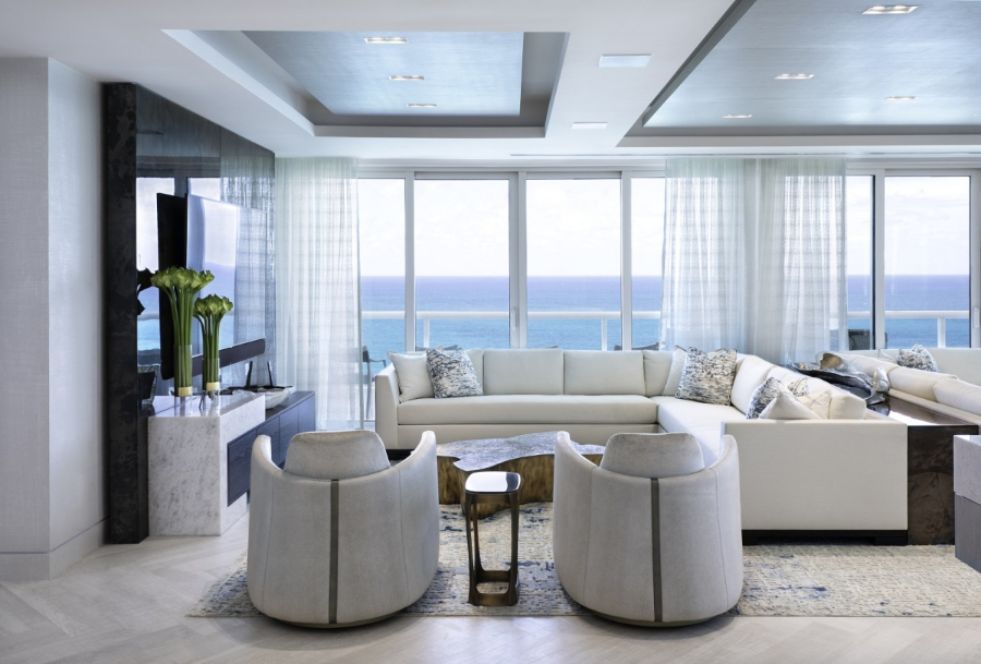 High-end Living Room Designs by Sarah Z Designs - Bal Harbour Residence sarah z designs High-end Living Room Designs by Sarah Z Designs Sarah Z Designs Bal Harbour Residence 1