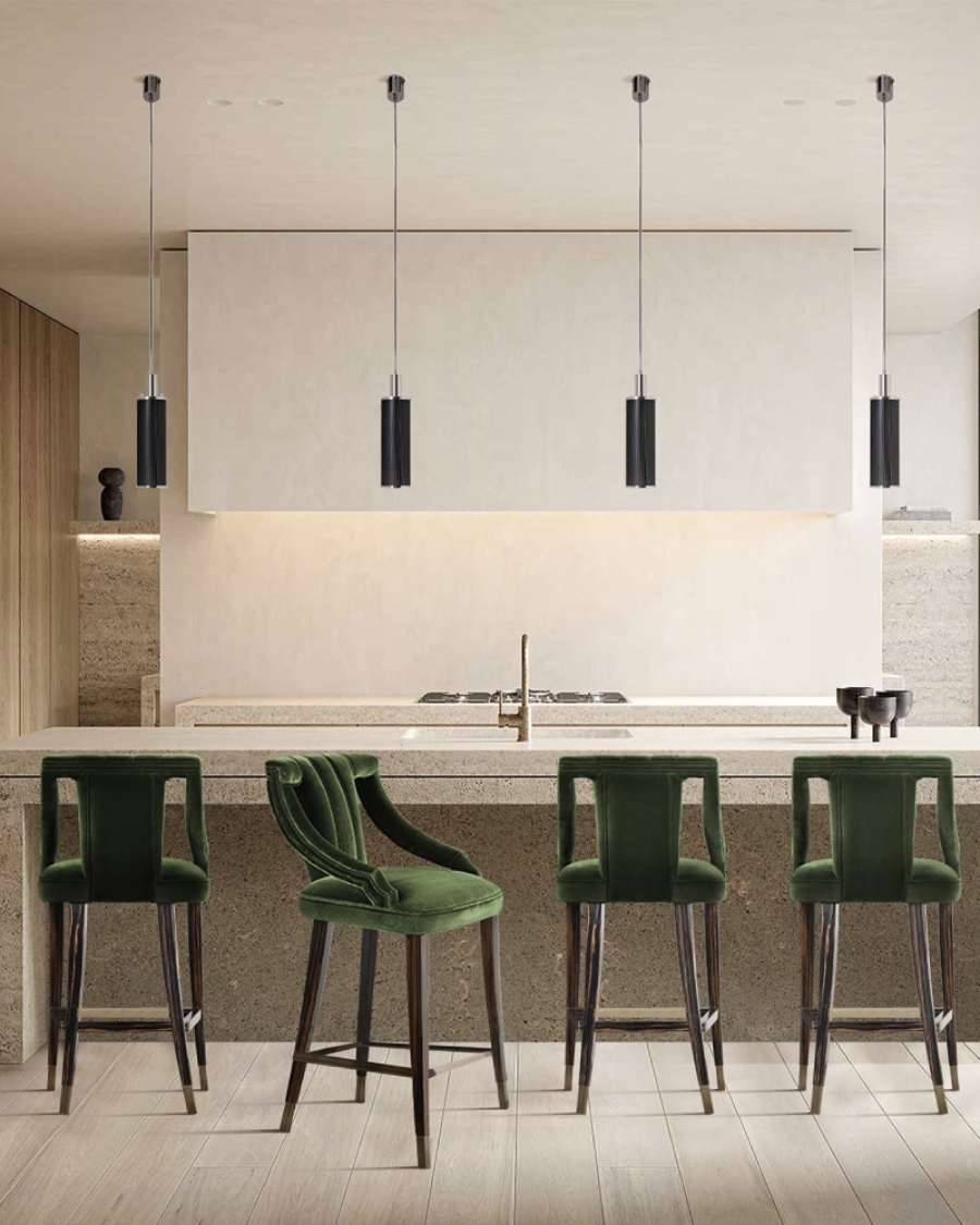 Kitchen Decor Inspiration from Nicole Hollis kitchen decor inspiration Kitchen Decor Inspiration from Nicole Hollis Green Cayo Bar Chair is the Perfect Option for a Modern Kitchen Decoration 1 1