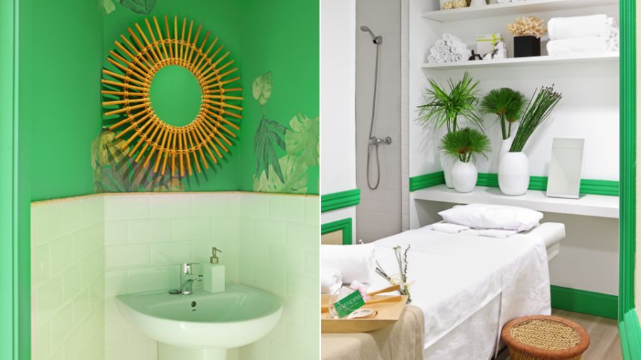 sink, decorative elements, single bed, towels, plants lgf spaces LGF SPACES Best Interior Design Projects LGF SPACES Best Interior Design Projects1 2