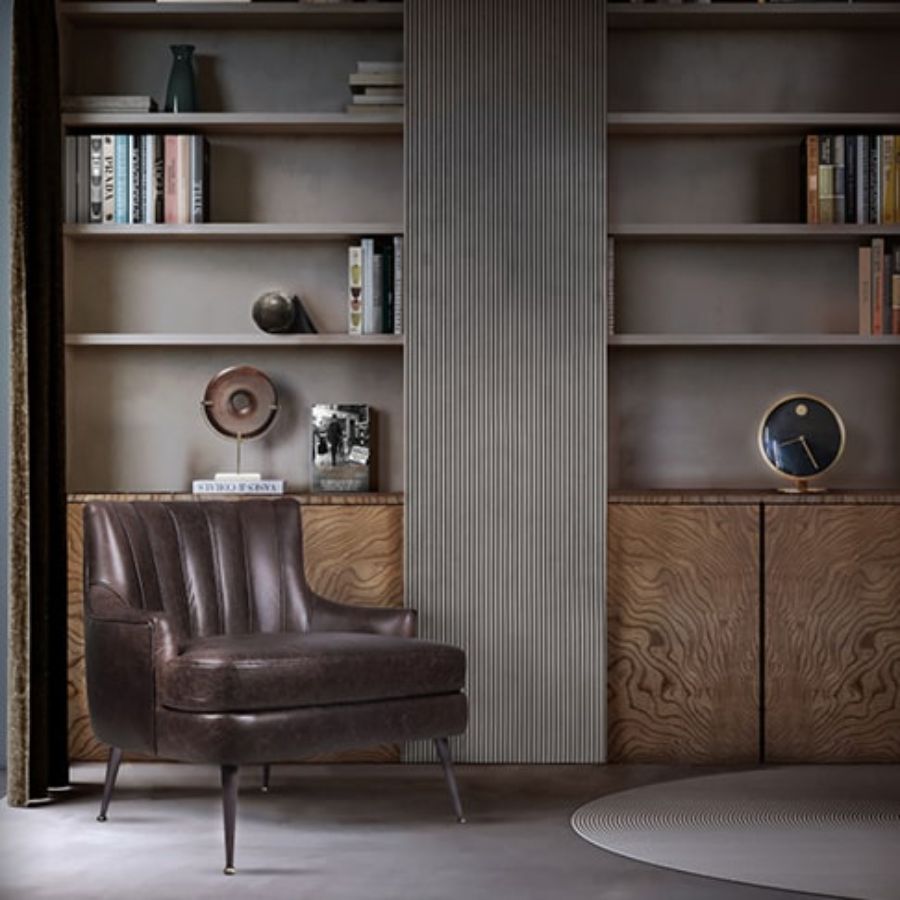 leather chair, library, decorative elements nook architects Nook Architects Best Interior Designs Nook Architects Best Interior Designs1 14 1