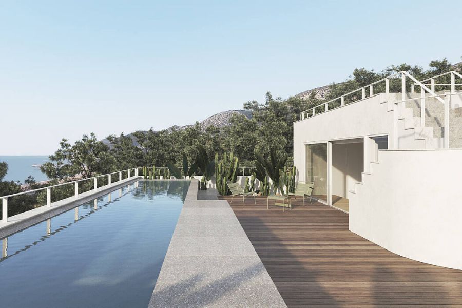 pool, chairs, trees, stairs nook architects Nook Architects Best Interior Designs Nook Architects Best Interior Designs1 7 1