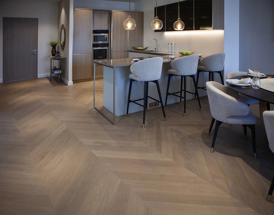 Kitchen with custom counter and bespoke velvet counter stools. cherwell Cherwell – Best Interior Design Inspirations Webp