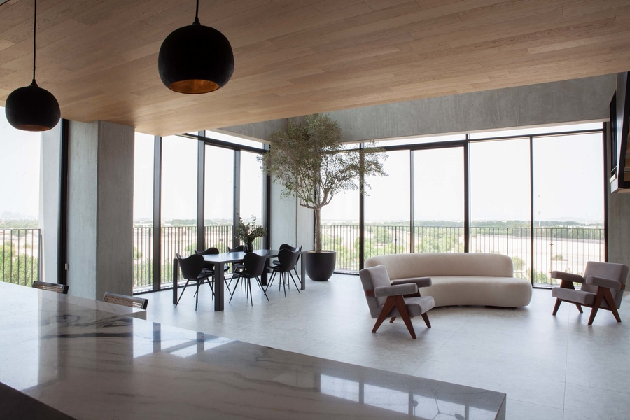 Living and dining room with bespoke upholstery and custom dining table and chairs. cherwell Cherwell – Best Interior Design Inspirations Webp