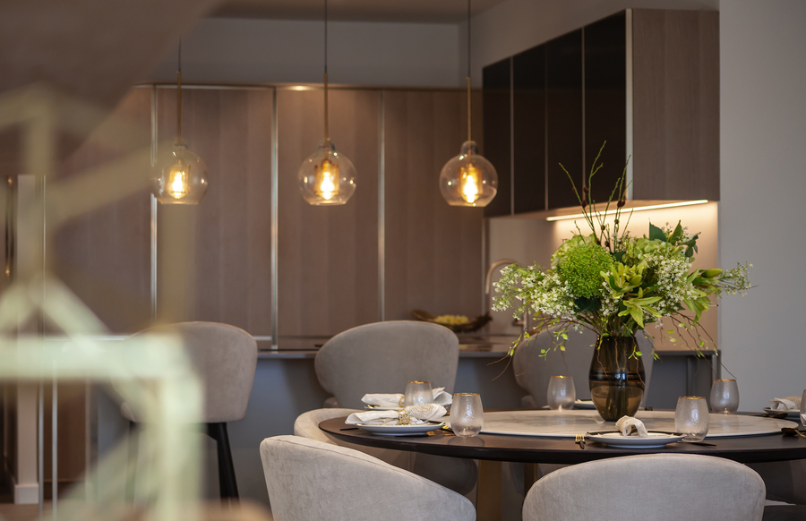 Dining room with bespoke upholstery and custom dining table. cherwell Cherwell – Best Interior Design Inspirations Webp