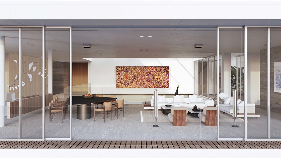 A open space living room and dining room with bespoke dining table and dining chairs, and custom upholstery. anarchitect ANARCHITECT – Best Interior Design Inspirations Webp
