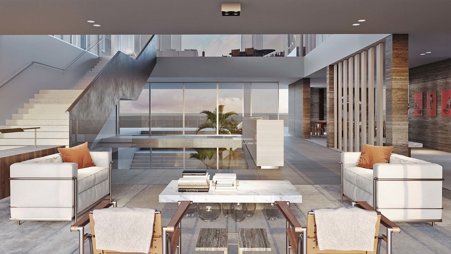 A living room with custom sofas and a bespoke marble center table. anarchitect ANARCHITECT – Best Interior Design Inspirations Webp
