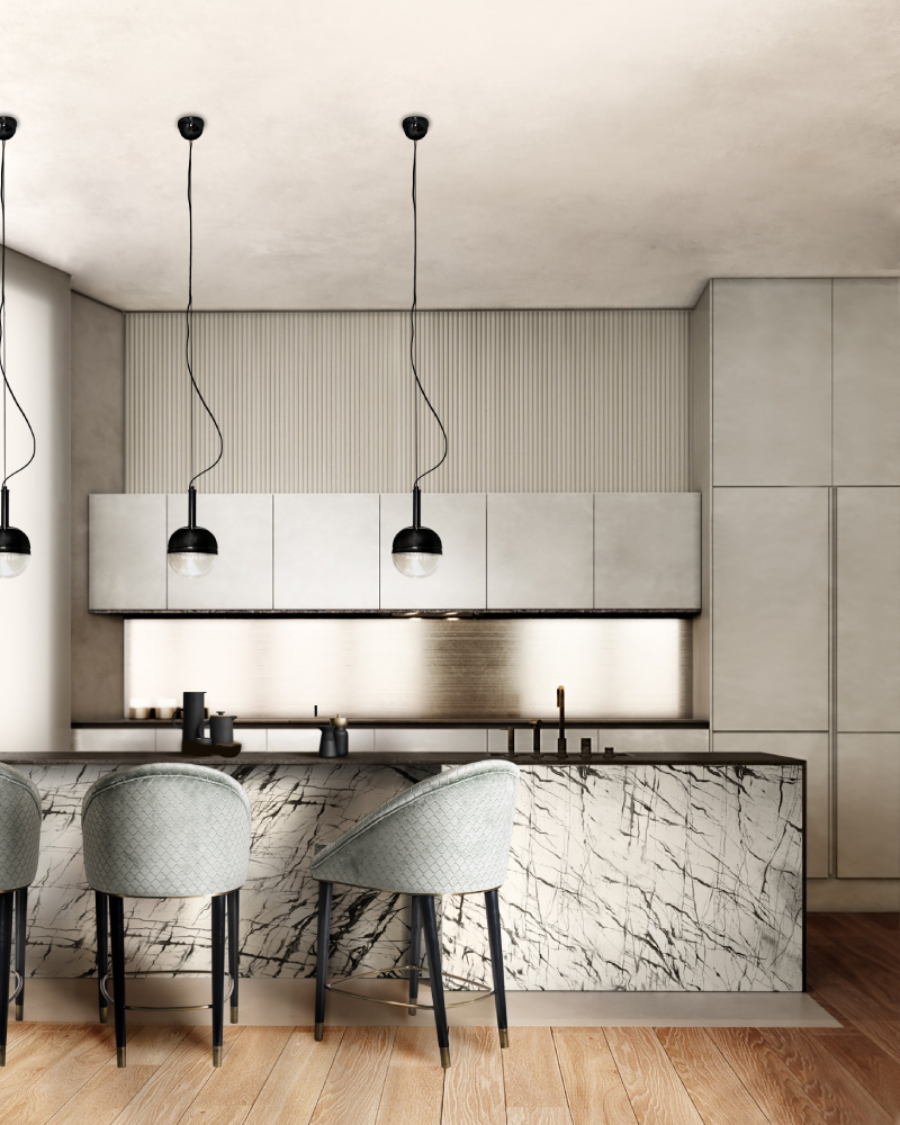 interior design styles Best Interior Design Styles by Fiona Lynch Malay Bar Chair and Niku Pendant Light Take Your Kitchen Decoration to the Next Level
