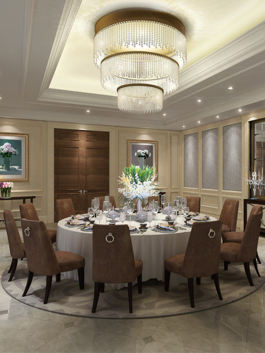 A dining room decorated with a custom rug, a custom rounded table and several bespoke upholstery. aedas Aedas – Modern Interior Design Ideas Webp