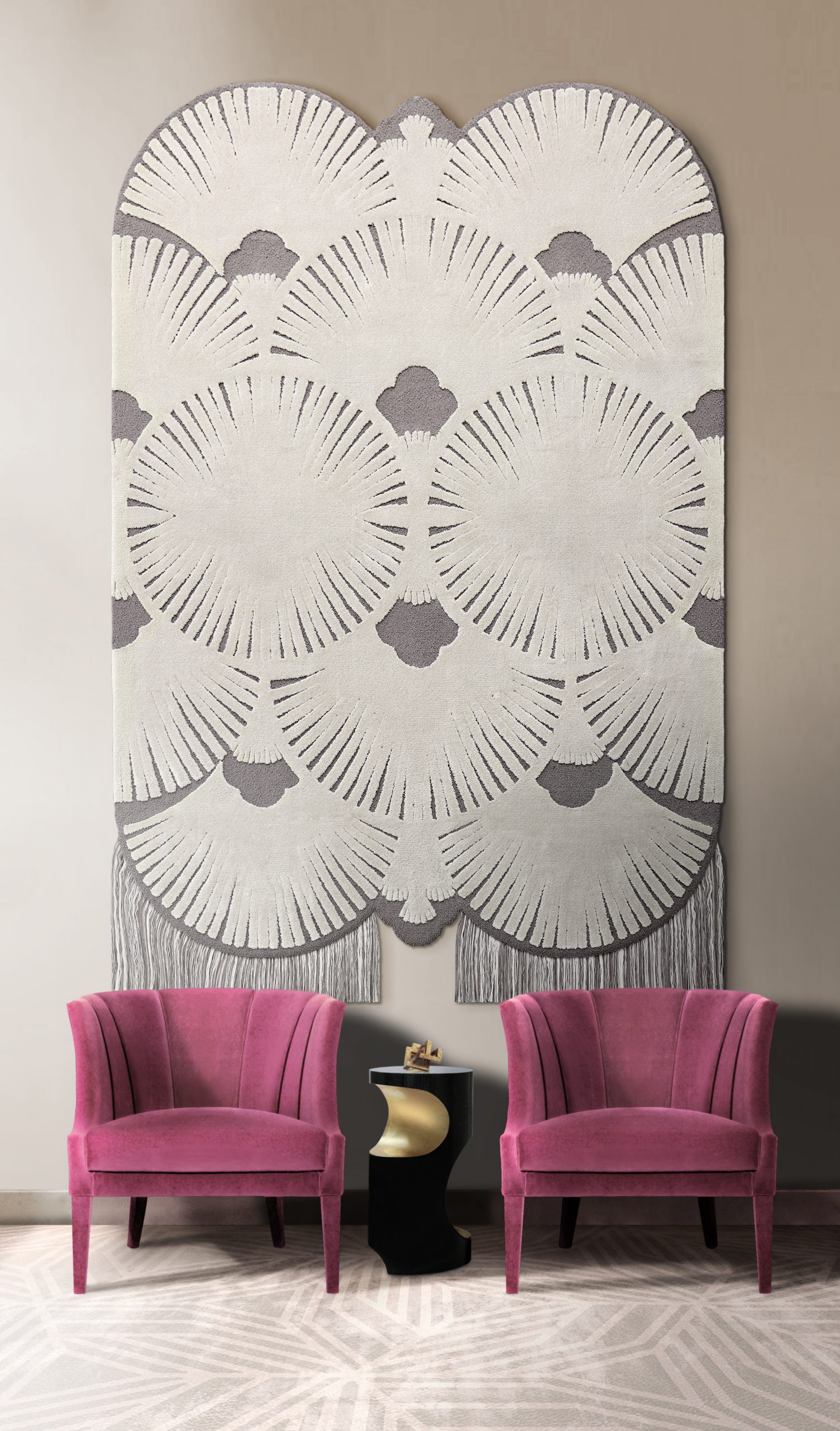 modern hallway design with two pink armchair modern hallway decoration Modern Hallway Decoration to Create a Unique Space Modern Hallway Decoration to Create a Unique Space3 scaled