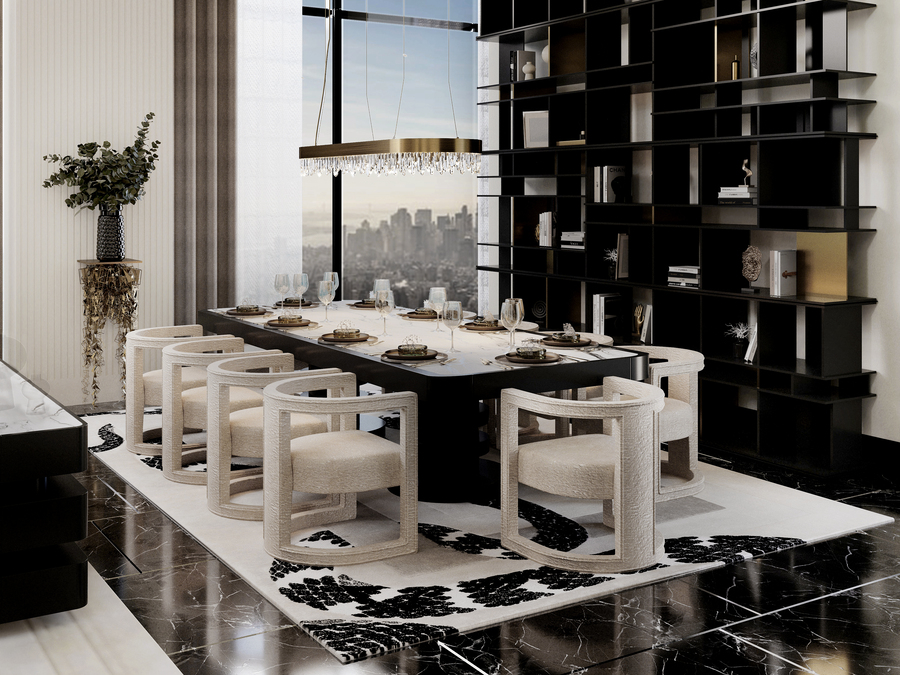 dining room of the empire penthouse dining room of the opulent empire penthouse Get inspired with the dining room of the Opulent Empire Penthouse Sala Jantar NY 02 Direct