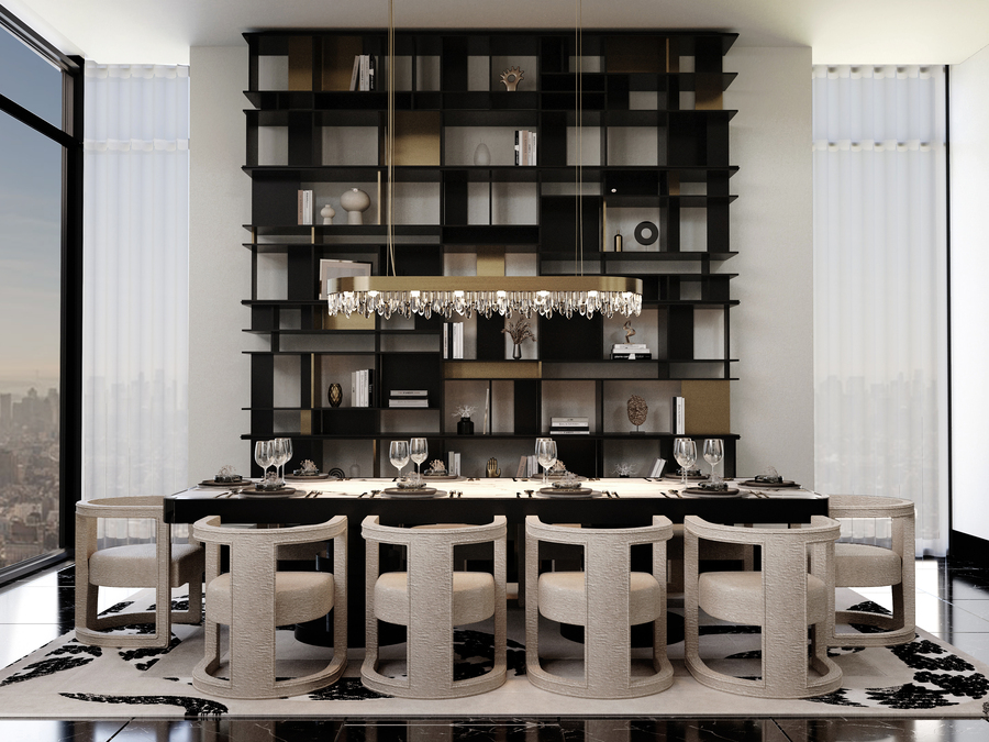 dining room of the empire penthouse dining room of the opulent empire penthouse Get inspired with the dining room of the Opulent Empire Penthouse Sala Jantar NY 03