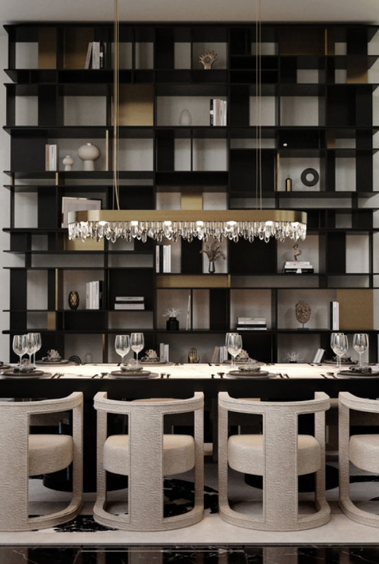 dining room of the opulent empire penthouse Get inspired with the dining room of the Opulent Empire Penthouse Sala Jantar NY 03