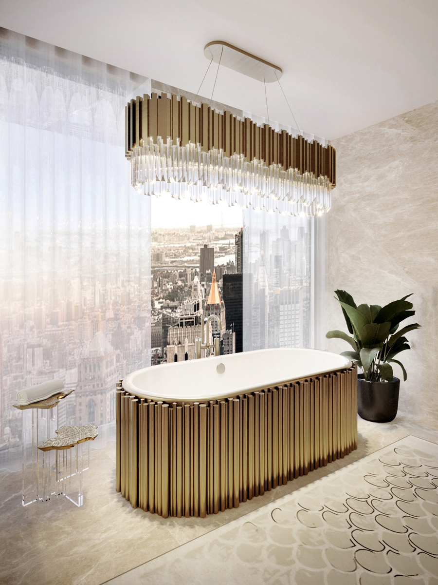 bathroom of the opulent empire penthouse master bathroom modern design Master Bathroom Modern Design Inspiration by the Empire Penthouse WC Bed NY 02