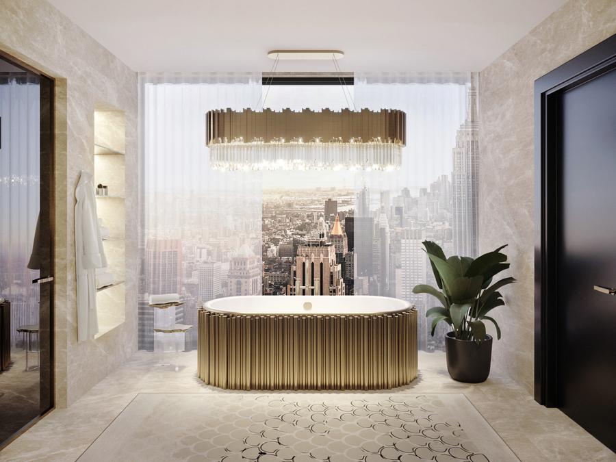 bathroom of the opulent empire penthouse master bathroom modern design Master Bathroom Modern Design Inspiration by the Empire Penthouse WC Bed NY 04