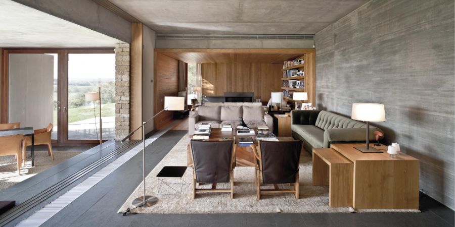 living room with green sofa and white sofa, rectangular rug b720 fermín vázquez arquitectos b720 Fermín Vázquez Arquitectos Modern Style Inspirations b720 Fermin Vazquez Arquitectos Modern Style Inspirations1 9 1