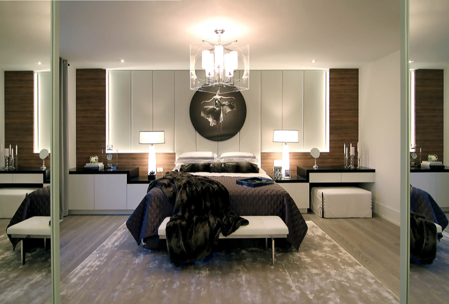 Home decoration ideas by Tomas Pearce Interior Design Consulting Inc. .  This bedroom in tones of white and brown covered with a rug in nude colors and accents of wood in the wall is creating an elegant but comfortable room. home decoration ideas Home decoration ideas by Tomas Pearce Interior Design Consulting Inc. Applewood place 1