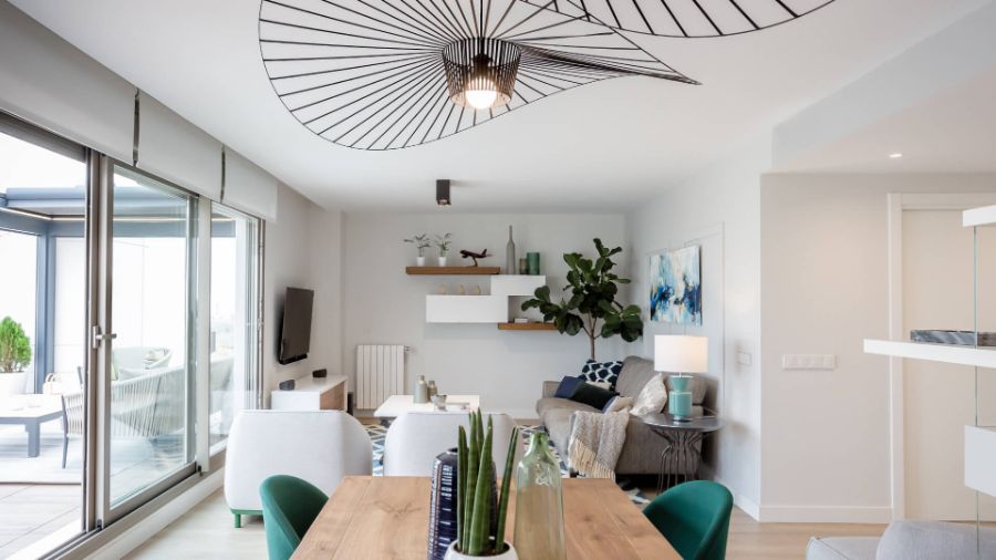living room by kiga with grey sofas, irregular black lamp kiga Kiga Modern Style Inspirations Kiga Modern Style Inspirations1 2 1