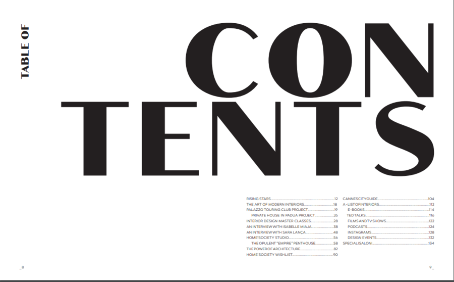 table of contentes spring issue of home'society magazine home'society magazine Spring Is In The Air with the Third Edition of Home’Society Magazine Spring Is In The Air with the Third Edition of HomeSociety Magazine 1
