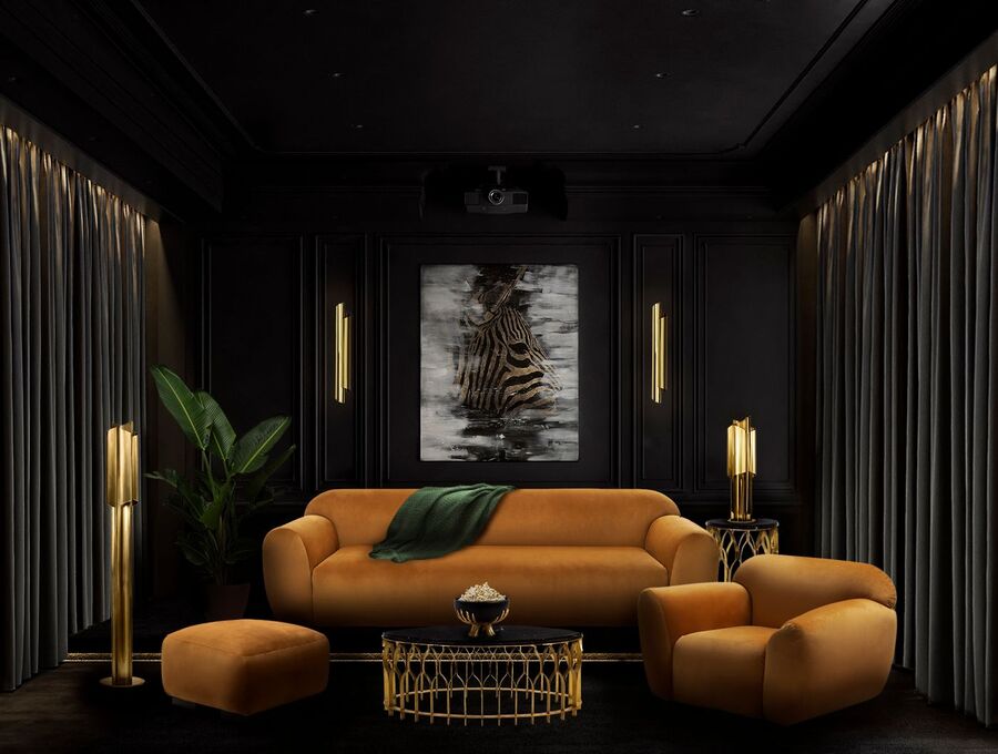 modern living room in orange and black shades modern centre tables 10 Modern Centre Tables You Must Know Today 10 Modern Centre Tables You Must Know Today 3