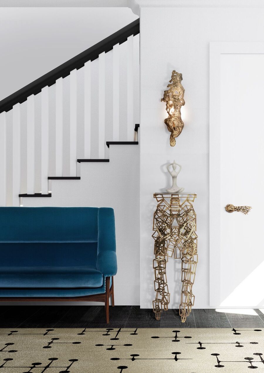 modern hallway design with blue sofa hallway design Hallway Design: Take it into account! Hallway Design Take it into account 9