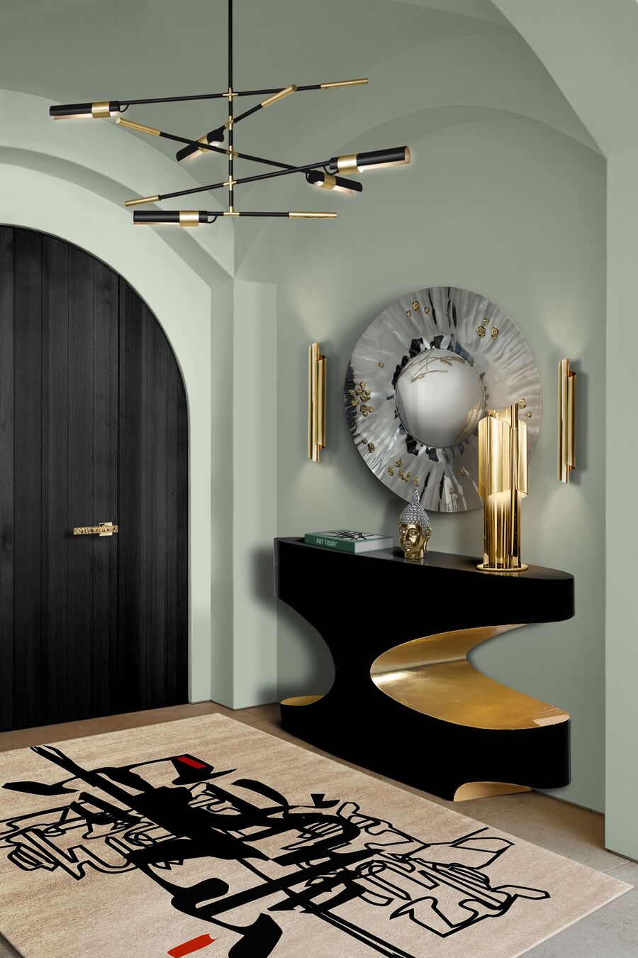 modern entryway design in green and black tones entryway inspiration Entryway Inspiration for your Modern Home Design Entryway Inspiration for your modern home design 4
